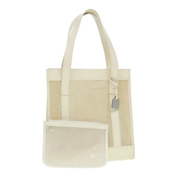 GUCCI Tote Bag Patent Leather Beige Silver 002 1705 0405 Auth 88806 - Picture 1 of 16